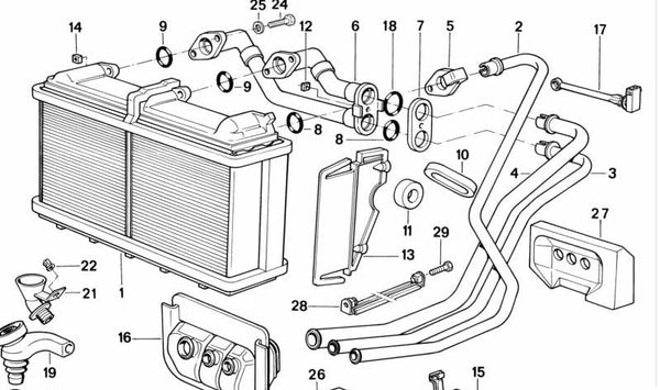 Desagüe izquierdo para BMW E34, E32, E31 (OEM 64111374133). Original BMW