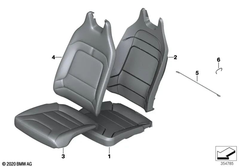 Right fabric/leather backrest cover for BMW I01, I01N (OEM 52107365686). Genuine BMW.