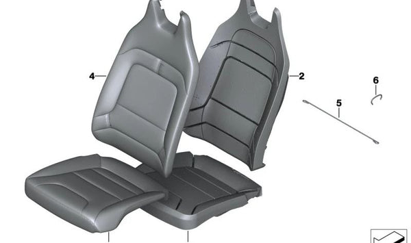 Funda de Asiento Tela/Cuero Izquierda para BMW I01, I01N (OEM 52107365695). Original BMW