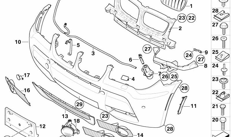 **Boquilla izquierda del limpiaparabrisas OEM 61673414961 para BMW E83. Original BMW.**