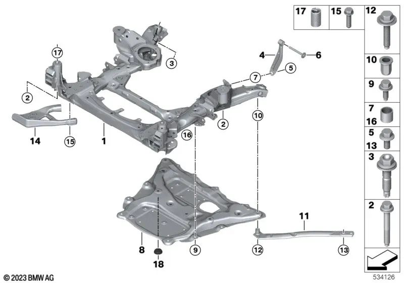 Cunero anti-impacto izquierdo para BMW X5 F95, G05, G18, X6 F96, G06, X7 G07, XM G09 (OEM 31106878753). Original BMW