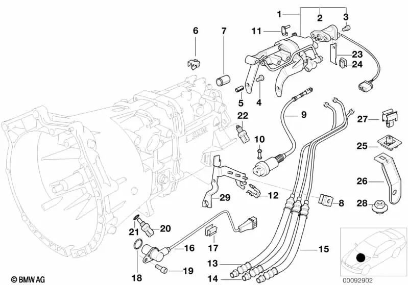 Soporte de Conducto para BMW Serie 3 E36 (OEM 23412228316). Original BMW