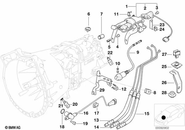 Juego de Piezas de Sujeción para BMW Serie 3 E36 (OEM 23412228638). Original BMW