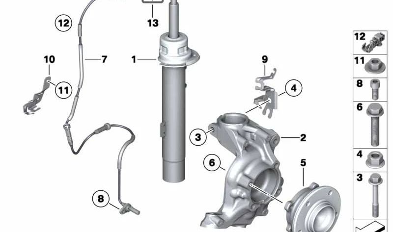 Linke ABS/BVA-Fahrunterstützung für BMW E81, E82, E87, E88, E90, E91, E92, E93, E84, E89 (OEM 34526770629). Original BMW