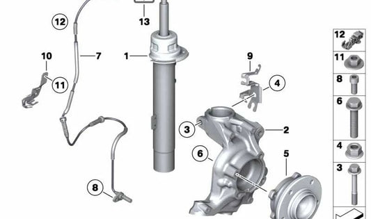 Front right shock absorber for BMW Z4 E89 (OEM 31316790046). Original BMW