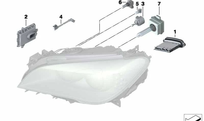 Módulo controlador de faro Xenón OEM 63117316213 para BMW Serie 7 (F01, F02, F04). Original BMW.