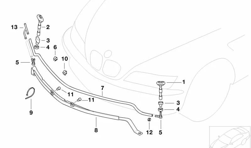 Boquilla limpiaparabrisas izquierda OEM 61678389739 para BMW (E81, E82, E87, E88, E90, E91, E92, E93). Original BMW