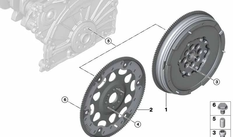 Volante Bimasa para BMW Serie 1 F20N, F21N (OEM 21208605486). Original BMW.