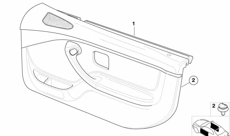 Panel de puerta interior izquierdo en cuero OEM 51417037693 para BMW Serie 5 E39. Original BMW.