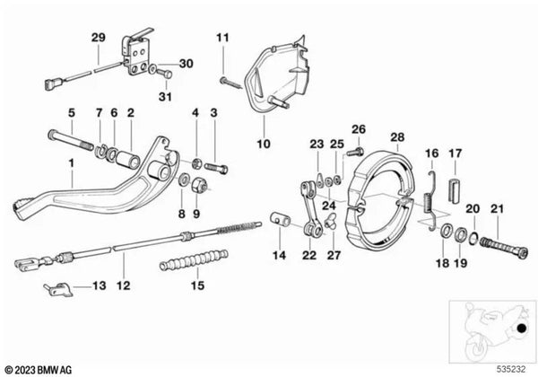 Lasche para BMW Serie 1 E87, Serie 3 E90, E91, E92, X5 E70 (OEM 35211454765). Original BMW