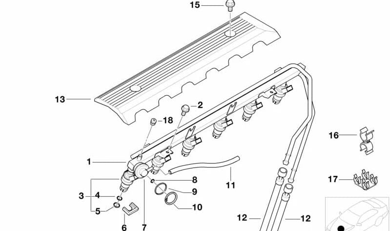 Regulador de presión para BMW E46, E39, E38 (OEM 13531433023). Original BMW.