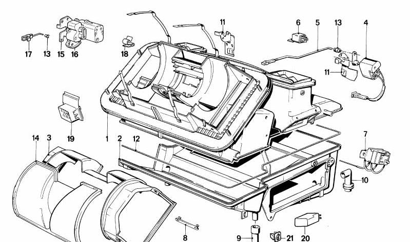 Actuador del sistema de calefacción OEM 64111380275 para BMW E30. Original BMW.