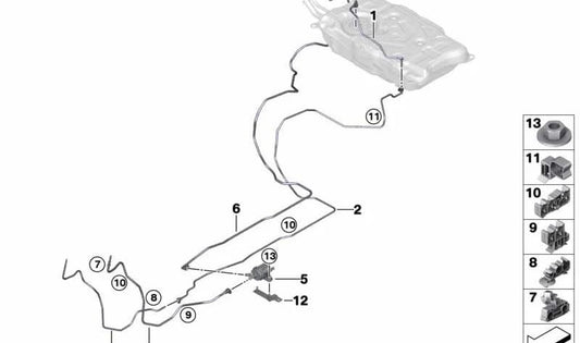 Clip para BMW X3 F97, G01, G08, G45, X4 F98, G02 (OEM 16127426134). Original BMW