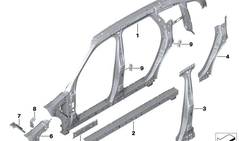 OEM 41009481402 Support droit pour BMW G05, G18, F95, G06, F96, G07, G09. BMW d'origine.