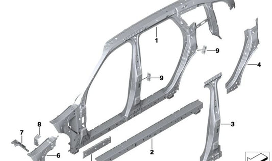 OEM 41009481402 right support for BMW G05, G18, F95, G06, F96, G07, G09. Original BMW.