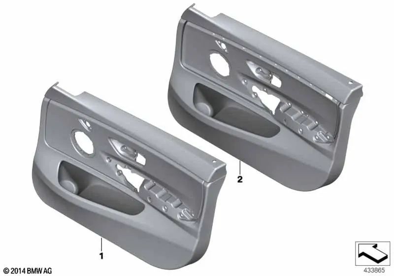 Front left door trim for BMW 4 Series F36, F36N (OEM 51417466699). Original BMW