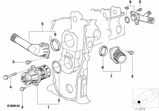 Flange for BMW E36, E34 (OEM 11531743199). Genuine BMW