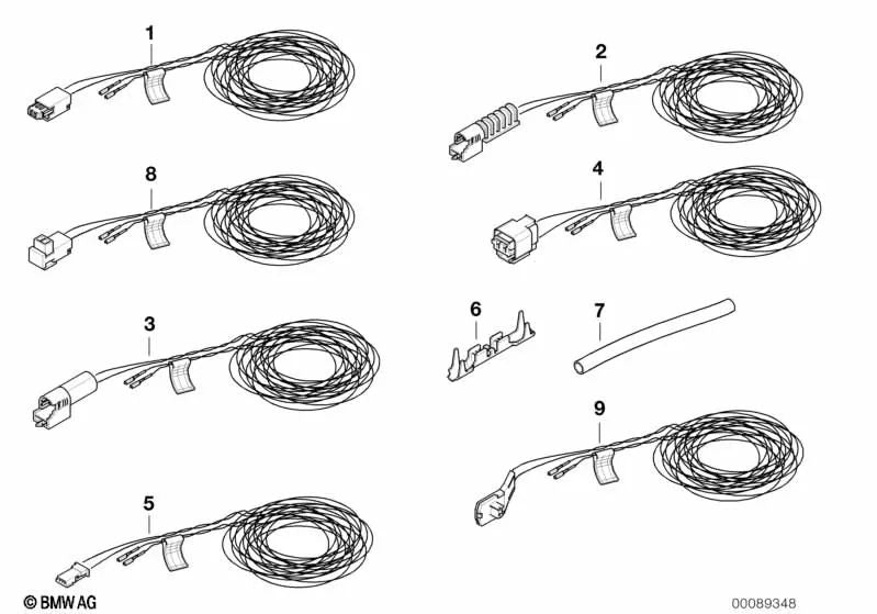 Cable de reparación de sensor de cinturón para BMW Serie 3 E36 (OEM 61129118092). Original BMW.