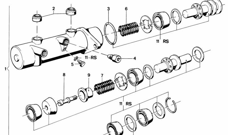 Cilindro Maestro de Freno para BMW Serie 3 E21 (OEM 34311120032). Original BMW.