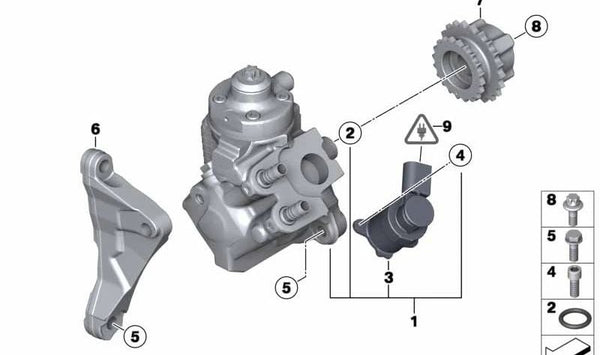 Soporte OEM 13517804376 para BMW E81, E82, E87, E88, E90, E91, E92, E93, E60, E61, E84, E83. Original BMW.