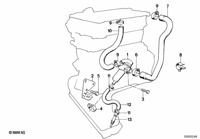 Manguera para BMW Serie 3 E30 (OEM 11151310811). Original BMW