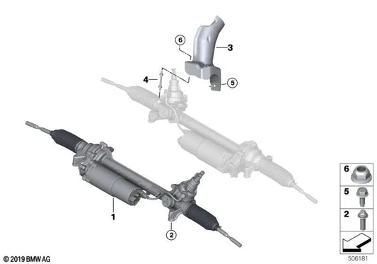 Electric power steering system for BMW X3 F97, F97N, X4 F98, F98N (OEM 32107888788). Original BMW.