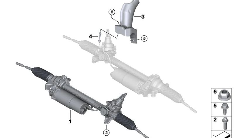 Caja de dirección eléctrica OEM 32107889746 para BMW X5M (F95), X6M (F96). Original BMW