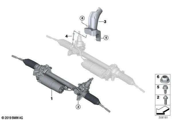 Sistema de dirección eléctrico para BMW X3 F97, F97N, X4 F98, F98N (OEM 32107888788). Original BMW.