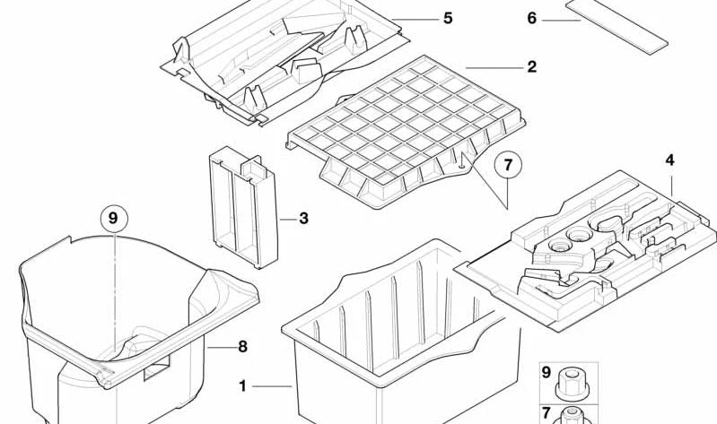 Tapa de la Batería para BMW F07, F10, F11, F06, F12, F13, F01N, F02N (OEM 51712268654). Original BMW