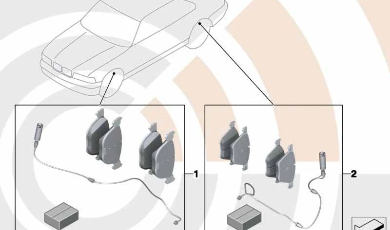 Juego de Pastillas de Freno con Sensor para BMW E36 (OEM 34212157620). Original BMW