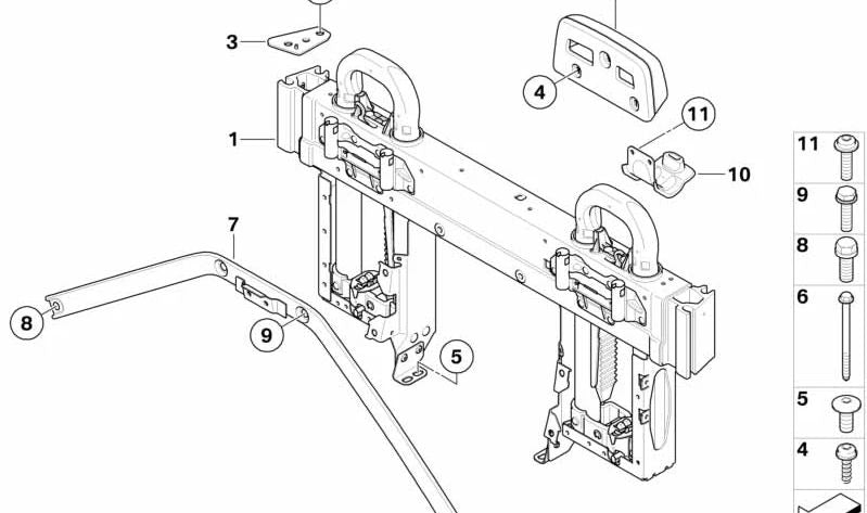 Alloggio sinistro per protezione antivileco OEM 54627199203 per la BMW 1 Cabrio Series (E88). BMW originale