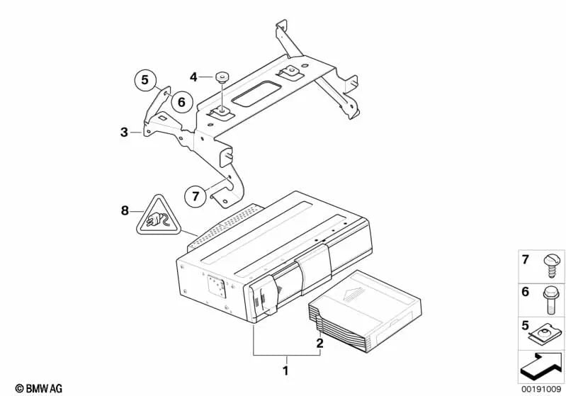 CD-Wechsler-Unterstützung für BMW 3er E90, E90N, E92, E92N (OEM 65156945073). Original BMW