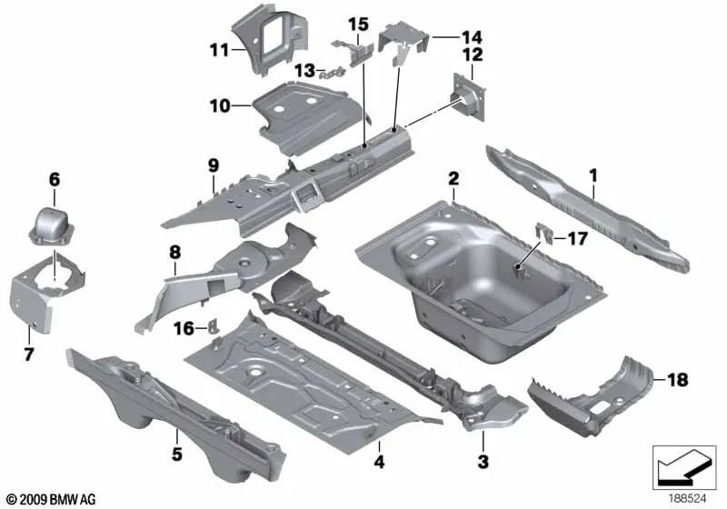 Bandeja del maletero para BMW Z4 E89 (OEM 41007225101). Original BMW