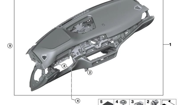 Salpicadero de cuero con Head-Up Display OEM 51459882406 para BMW G80, G82, G83. Original BMW