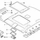 Cubierta del motor del techo solar para BMW Serie 5 E39 (OEM 51447010376). Original BMW.