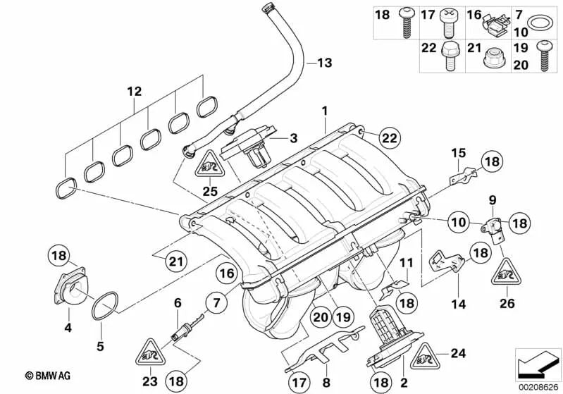 Soporte para BMW Serie 3 E90, E91, E92, E93 Serie 5 E60N, F10, F11 Serie 6 E63N, E64N (OEM 11617559692). Original BMW