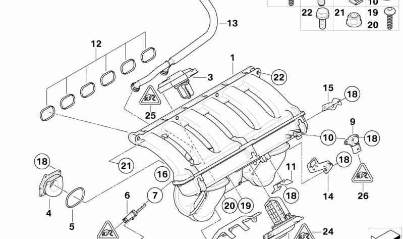 Clip de conducto para BMW Serie 3 E90, E91, E92, E93, Serie 5 E60N, E61N, F10, F11, Serie 6 E63N, E64N (OEM 11617559690). Original BMW