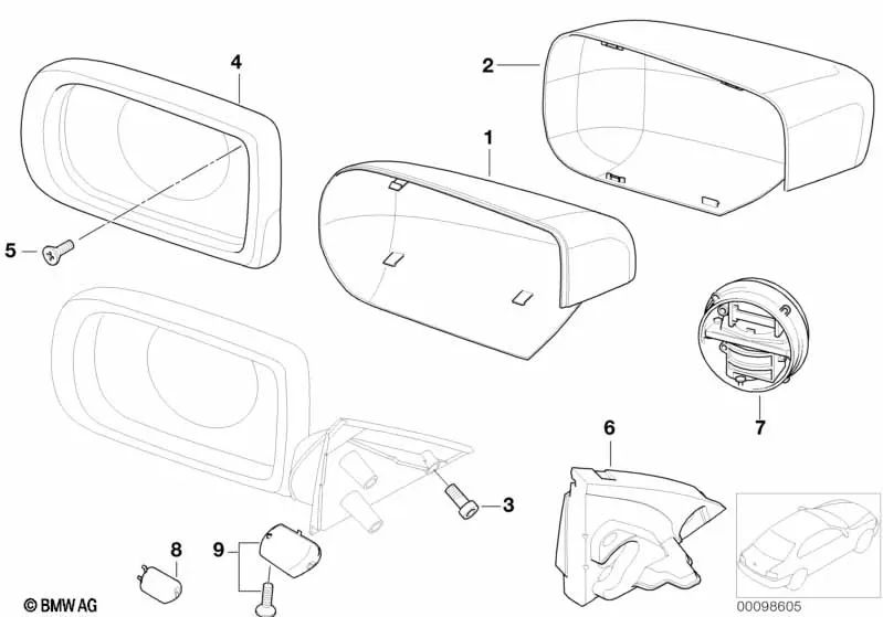 Kit de reparación de memoria de tracción izquierda para BMW E46, E39, E38, E65, E66 (OEM 67138375457). Original BMW