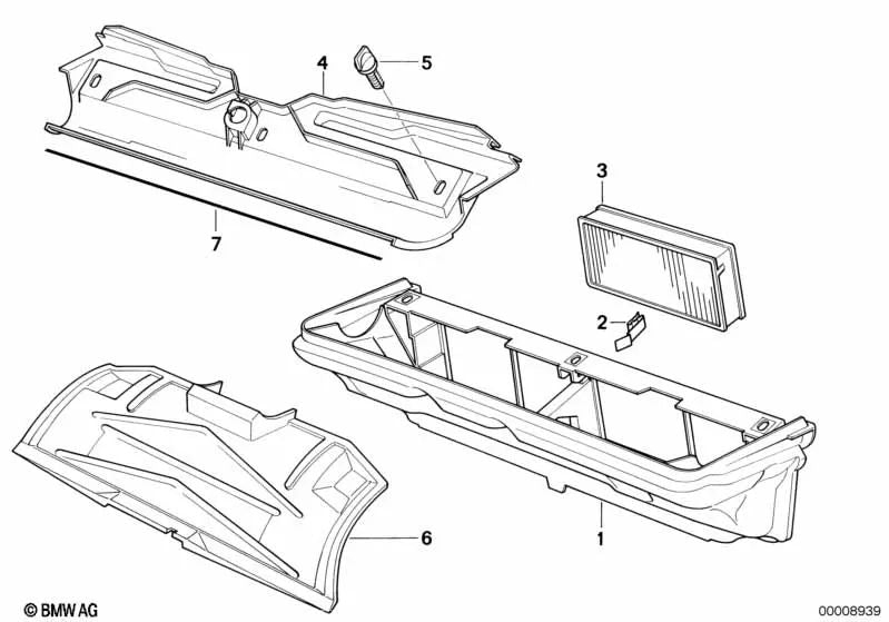 Pared de cierre calefacción para BMW E31 (OEM 51711383302). Original BMW.