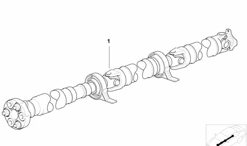 Árbol de transmisión (cardán) para BMW E34. Pieza original OEM 26111227352. Compatible con todos los modelos BMW E34.