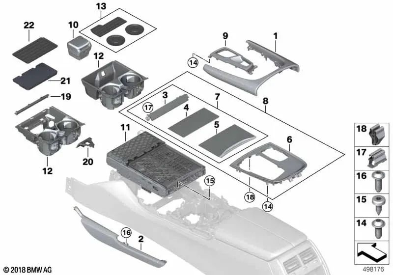 Front Piano Lacquer Molding Set for BMW 7 Series G11, G11N, G12, G12N (OEM 51168077719). Genuine BMW.