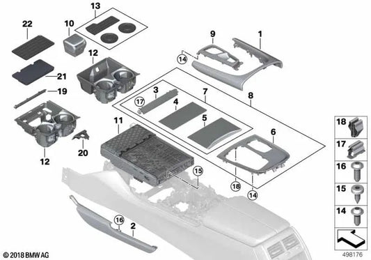 Front Piano Lacquer Molding Set for BMW 7 Series G11, G11N, G12, G12N (OEM 51168077719). Genuine BMW.