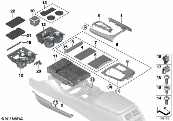 Cenicero para BMW Serie 7 G11, G12 (OEM 51169301742). Original BMW