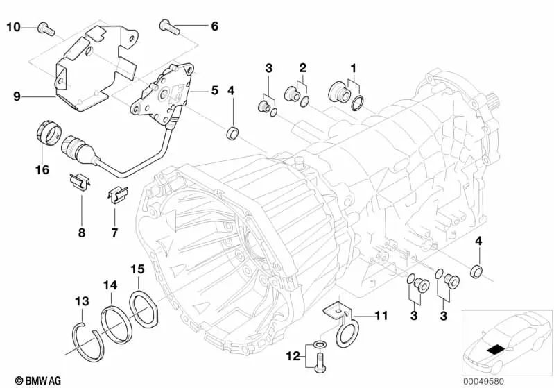 Wellscheibe para BMW E34, E39, E32, E38, E31, E53, E52 (OEM 24311421071). Original BMW