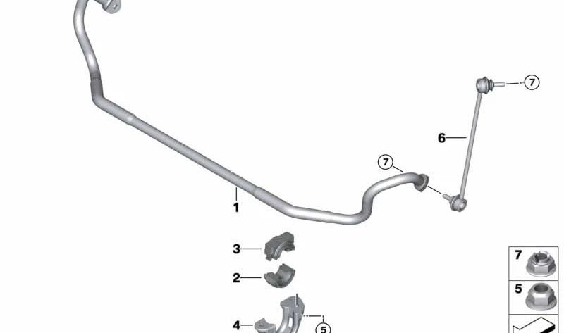 Soporte de Goma del Estabilizador Parte Superior para BMW Serie 1 E82, Serie 3 E90, E92 (OEM 31352283517). Original BMW