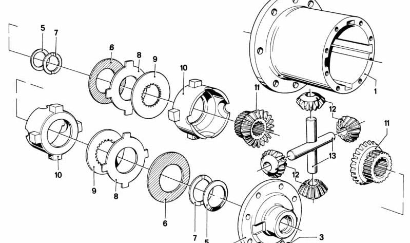 Arandela de empuje diferencial OEM 33141201911 para BMW E21. Original BMW.