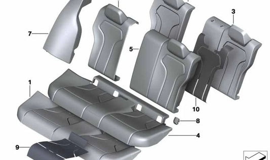 Panel lateral derecho para BMW F30, F35, F80 (OEM 52207301204). Original BMW