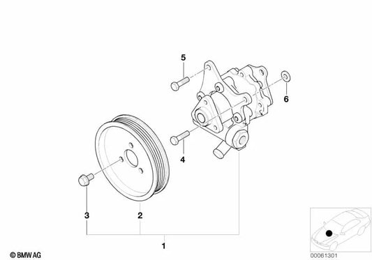 Vane pump for BMW Z8 Series E52 (OEM 32411097078). Original BMW