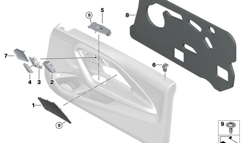 Blindblende derecha para BMW G42, G87, G29 (OEM 51417944324). Original BMW.