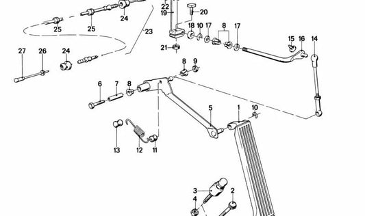 Cabo do acelerador para BMW E28 (OEM 35412225746). BMW original